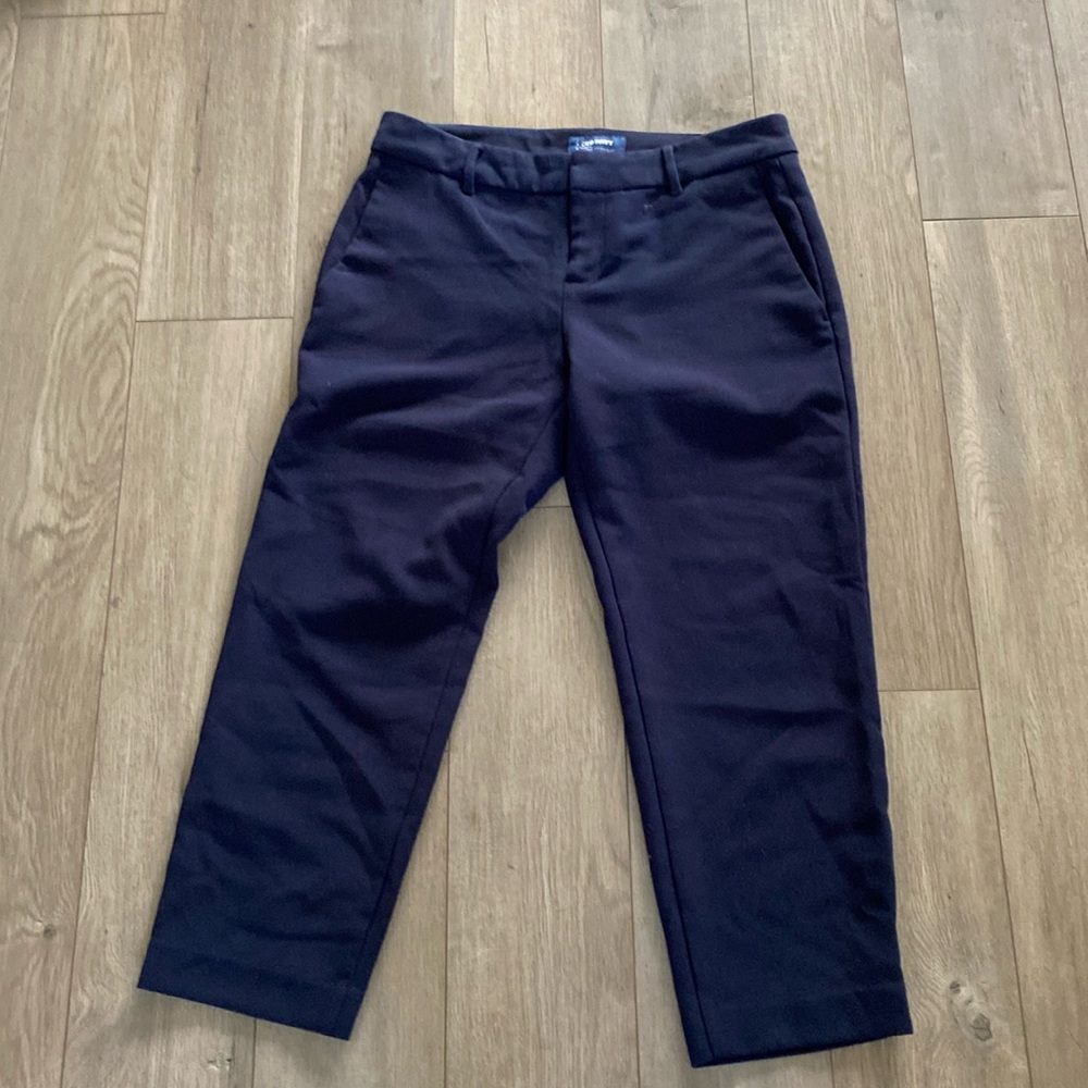 OLD NAVY Harper mid- rise Capri crop short dress pant blue 4